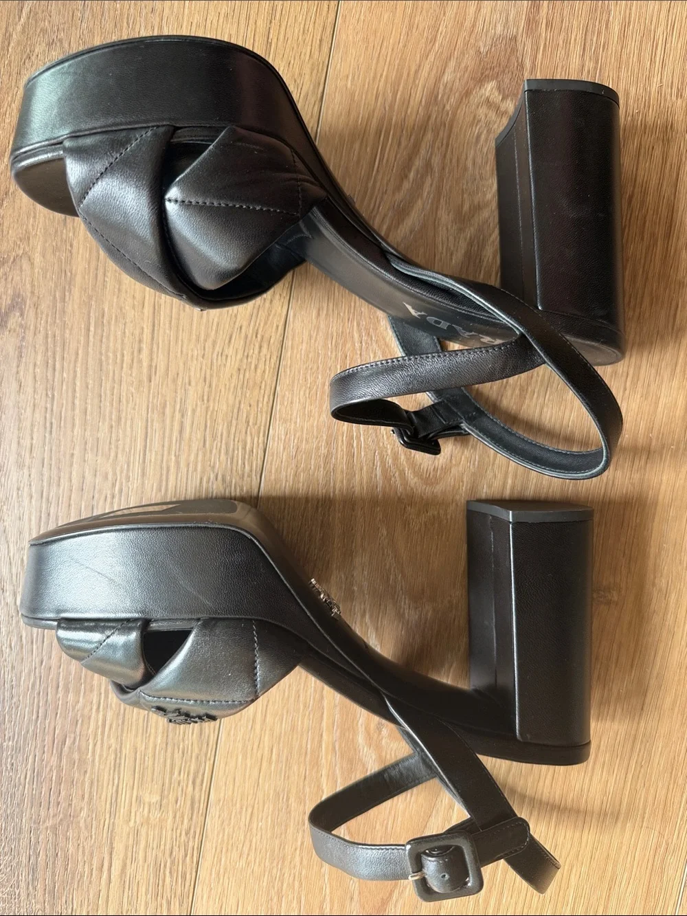 Prada Black Quilted Leather Platform Sandals